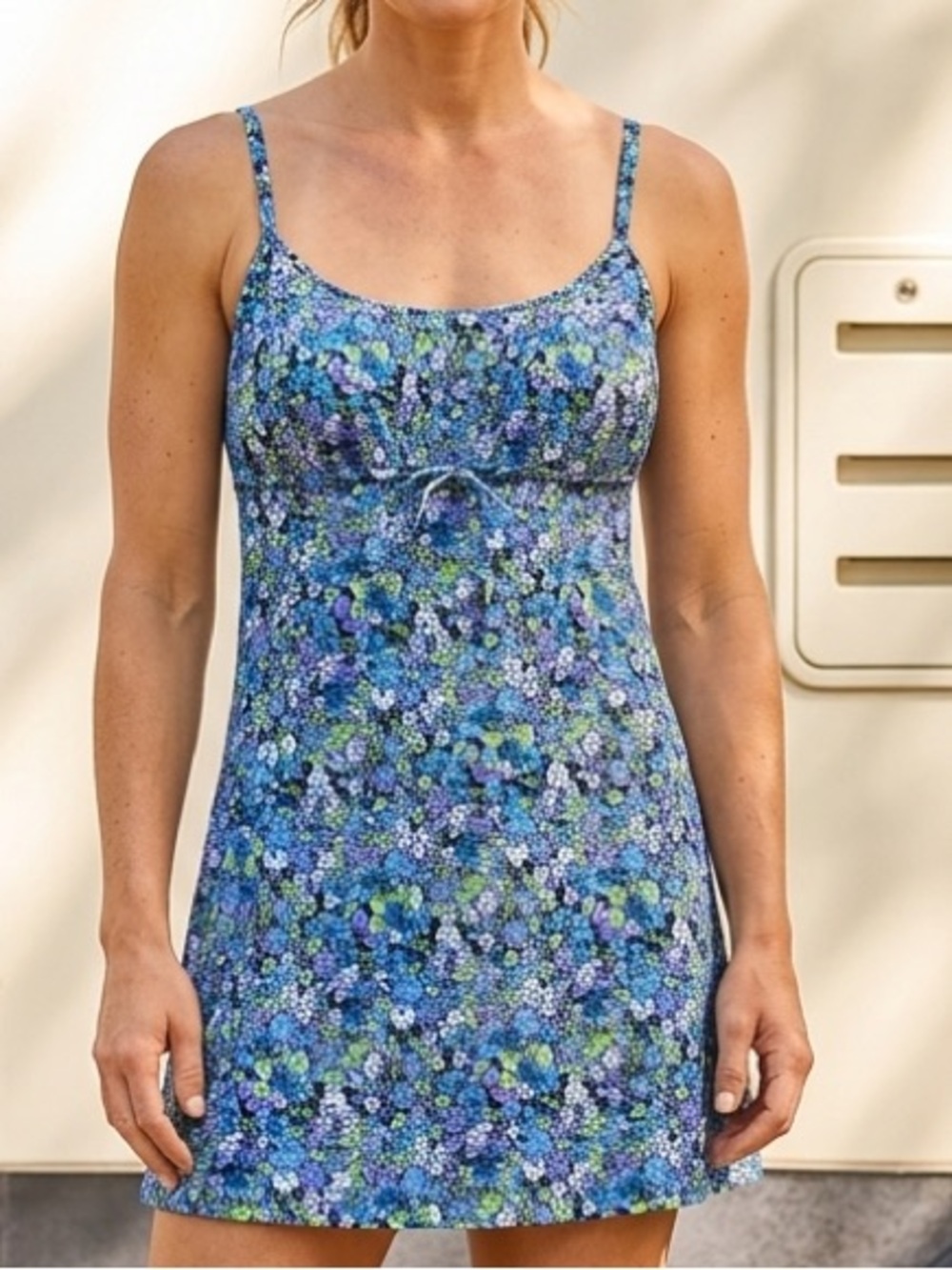 Orvis Blue, Green & Purple Floral Slip Dress